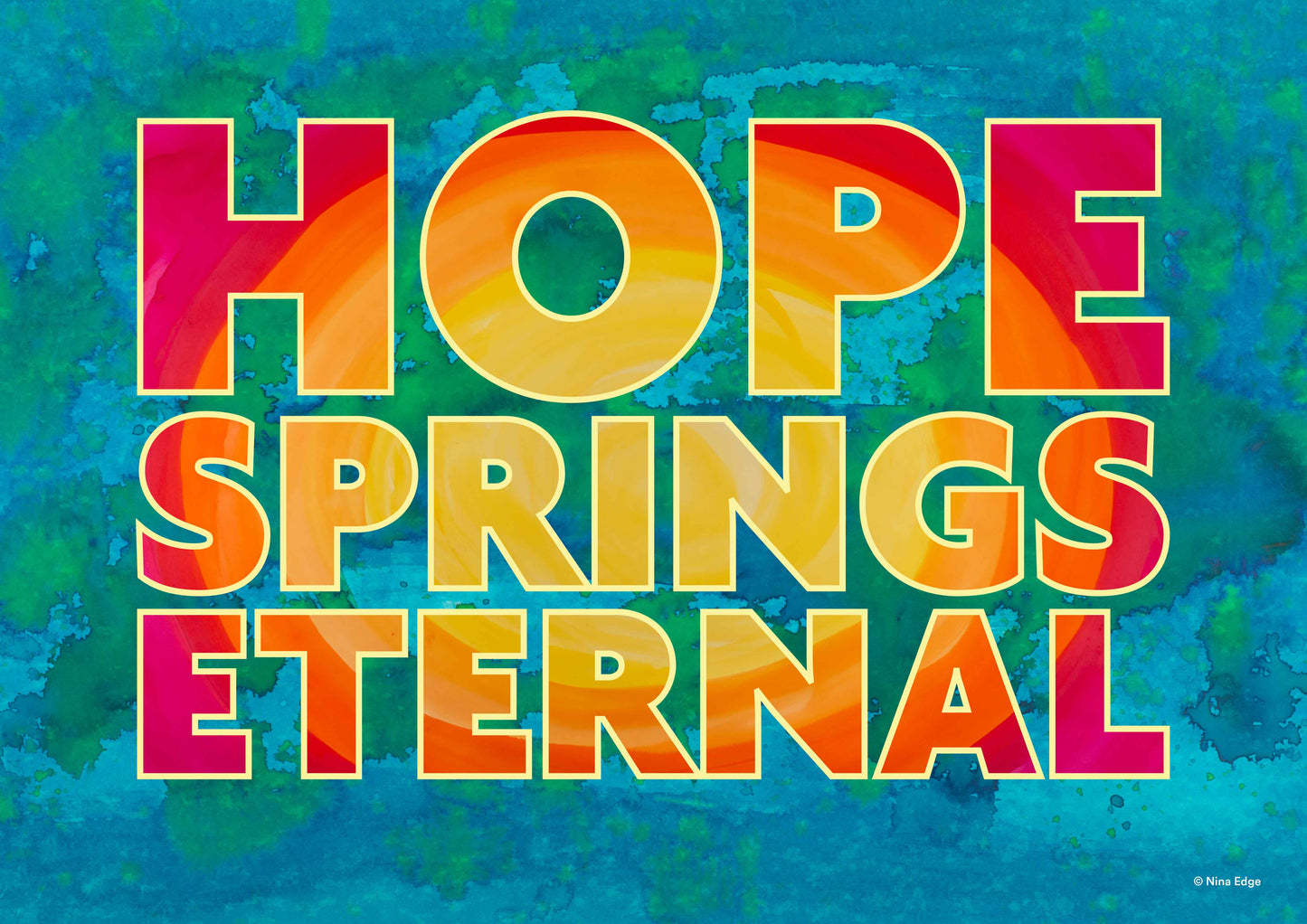 Fire oval on turquoise spatter