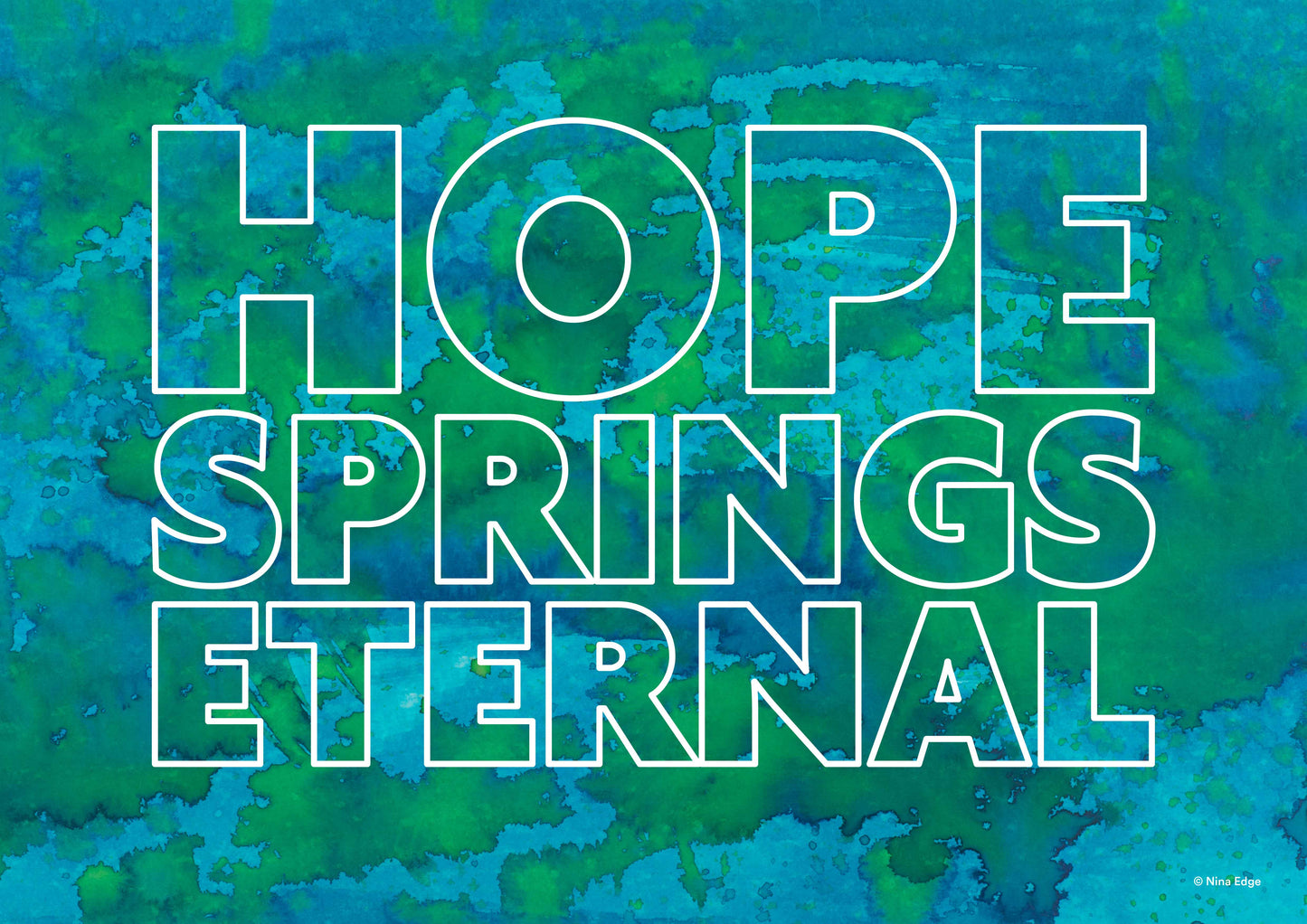 White outline on turquoise spatter