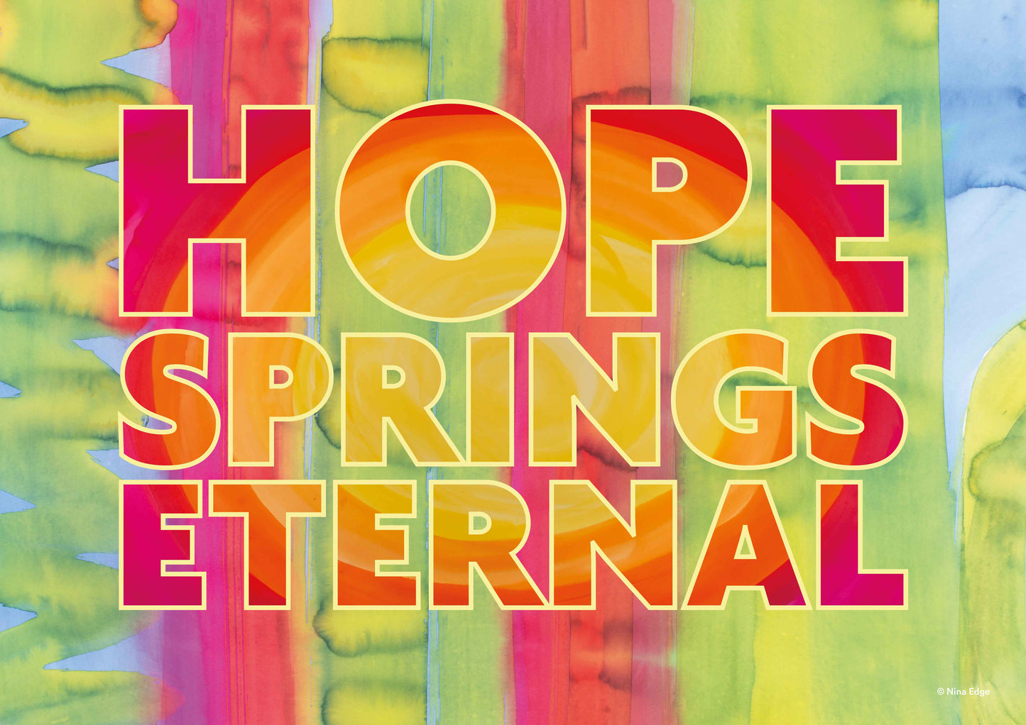 Fire oval on pink striped blue & green